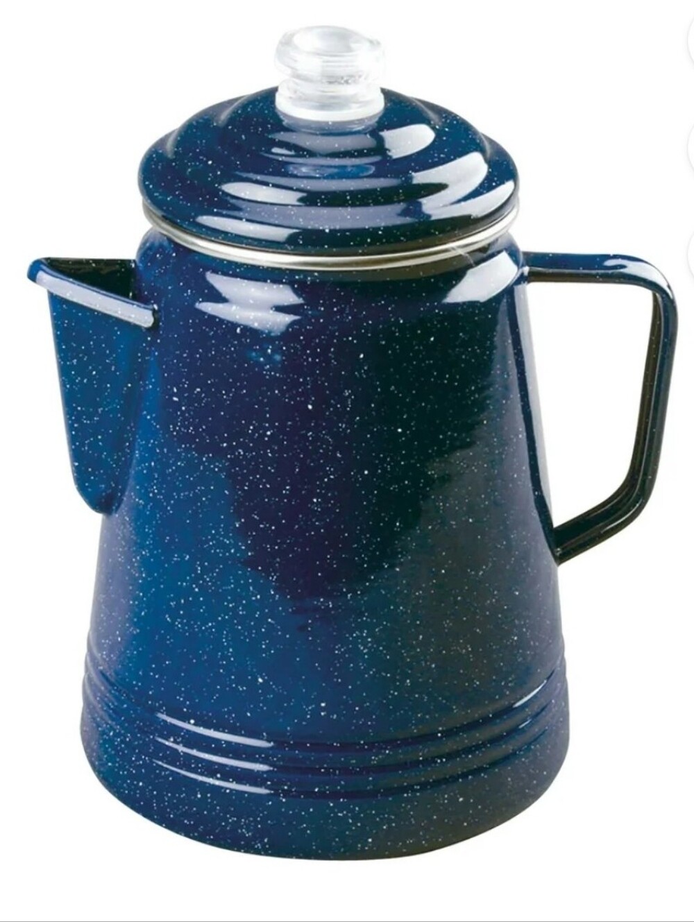 Coleman Blue Speckled Enamelware Coffee Percolator Pot Camping MSRP $89 Camping